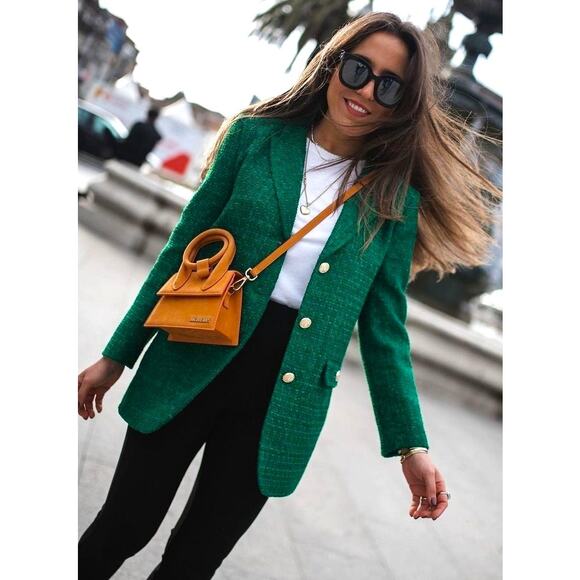 ZARA BLOGGER FAVE!!! Blazer with Contrast Buttons NWT - Picture 10 of 16